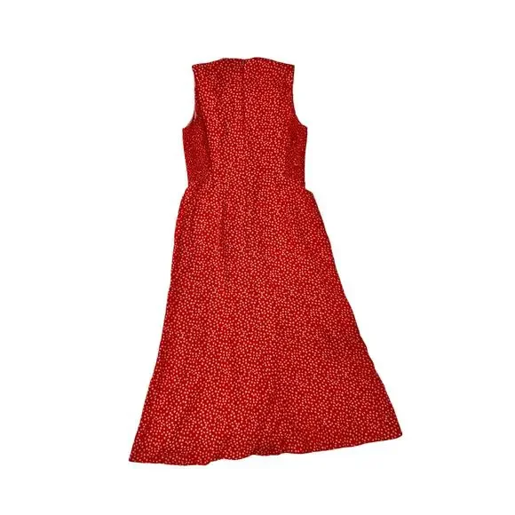 Rebecca Taylor Malia Twist Front Floral Silk Midi Dress Women's 4 Red Garden - Picture 2 of 16